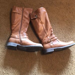 Tan leather like boots